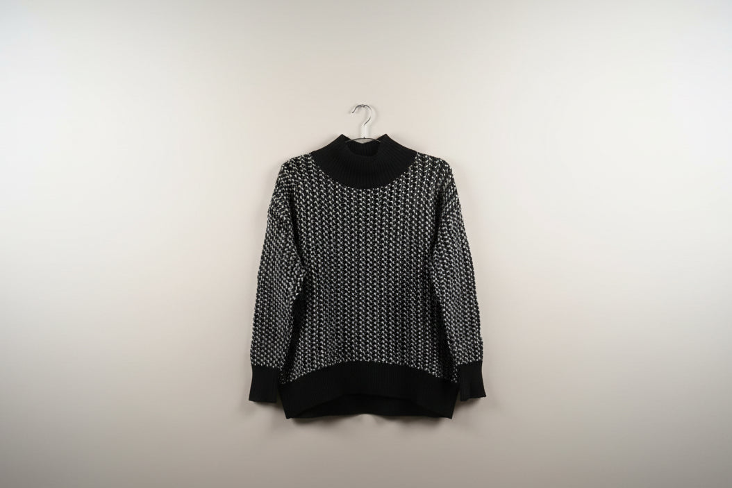 Black Geometric Turtleneck