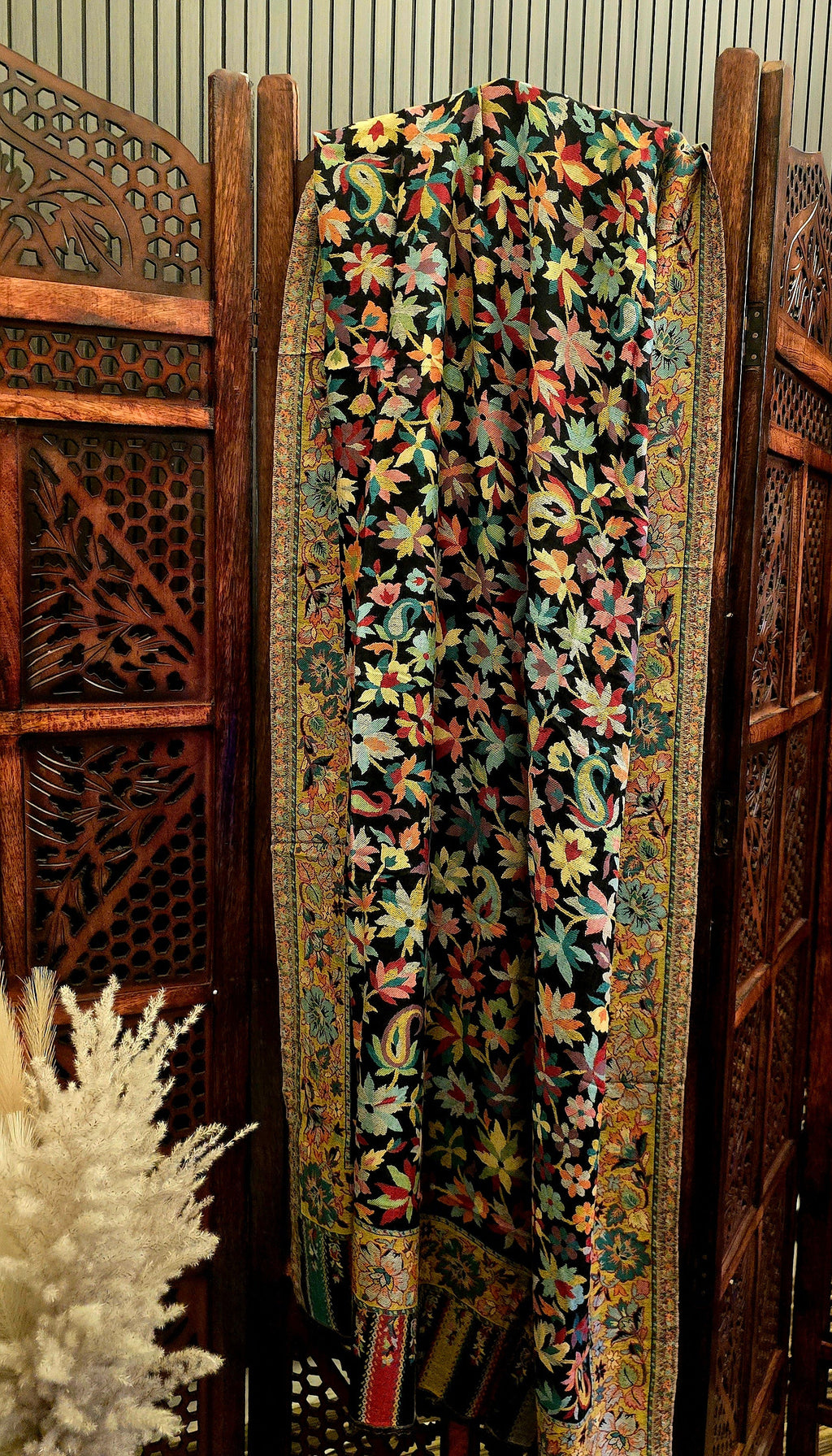 Dusky Black Pure Cashmere Wool Shawl