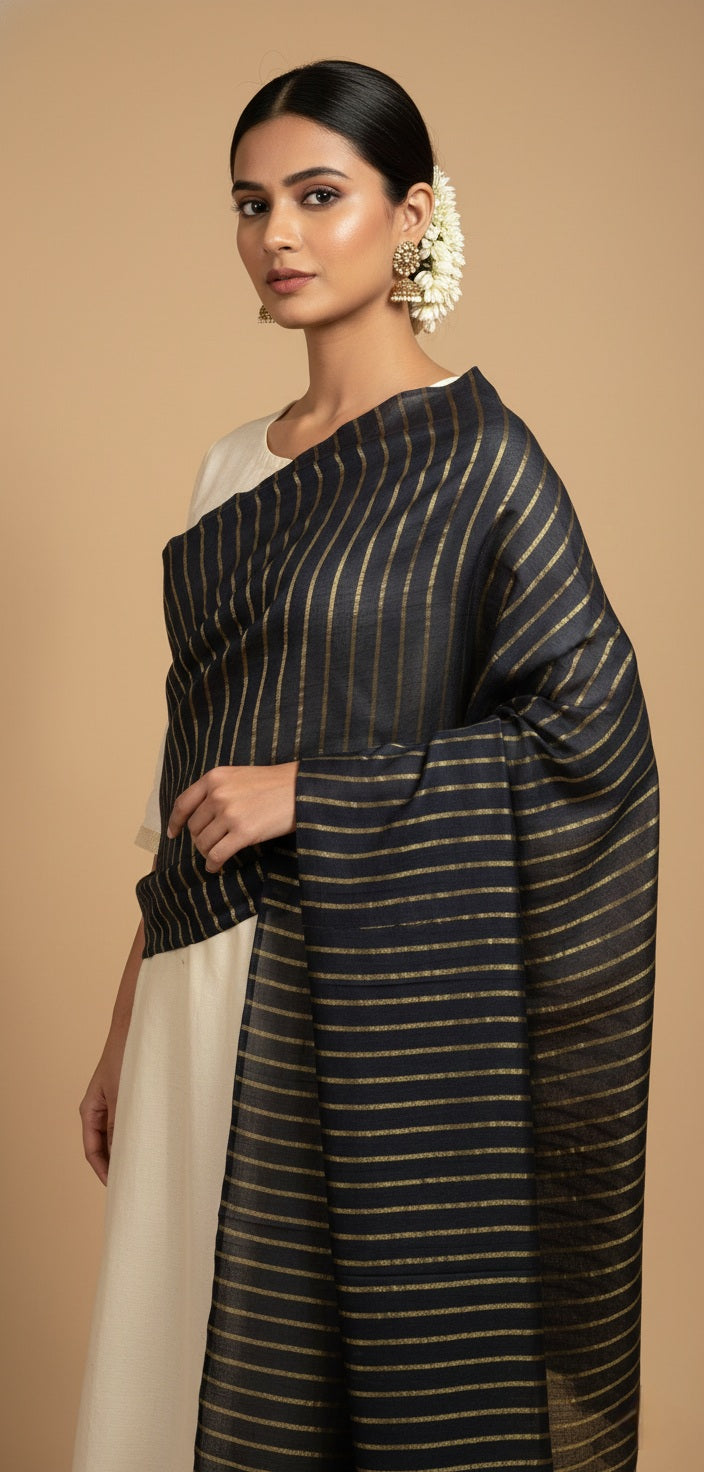 Gulbahar Pure Cashmere Wool Shawl With Zari