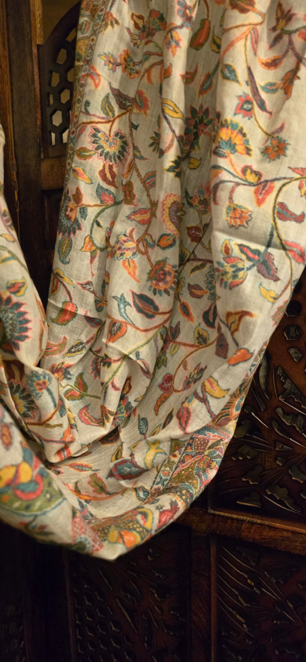 Kalamkari Pure Cashmere Wool Shawl