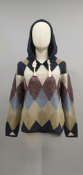 Classic Chequered Hoodie With Shimmer Detail