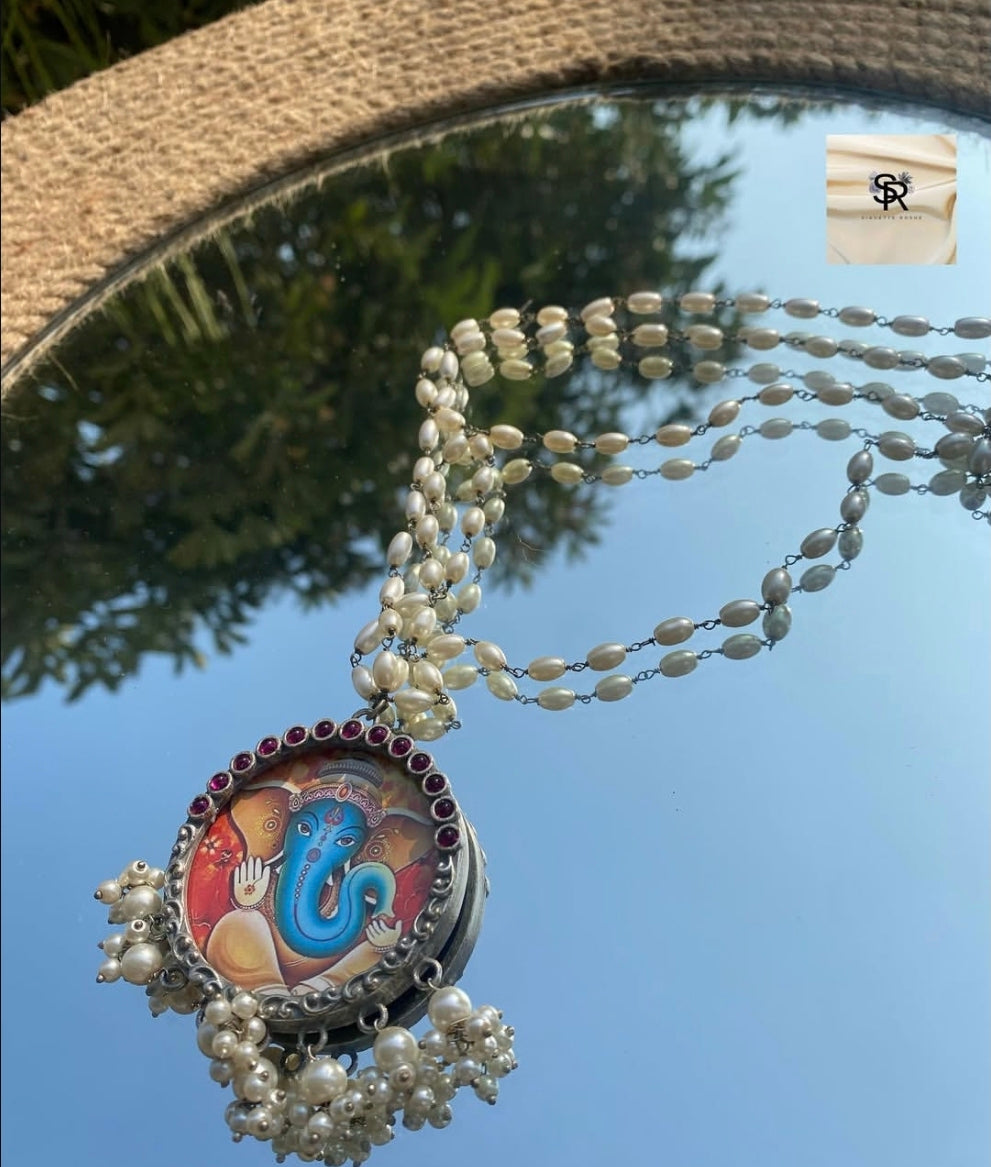 Ganesha Statement Neckpiece With Pearls