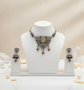Elora Oxidised Choker Set With Earrings