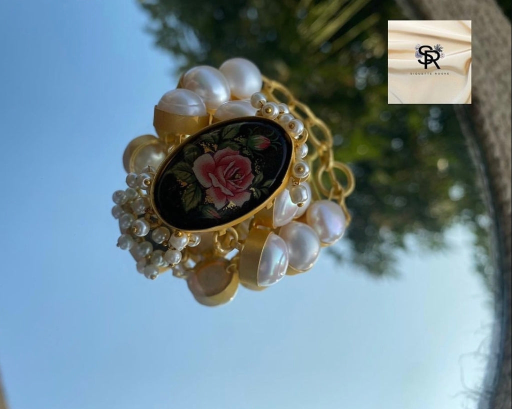 Charlotte Elizabethan Hand Painted Choker, Bracelet and Earrings Set