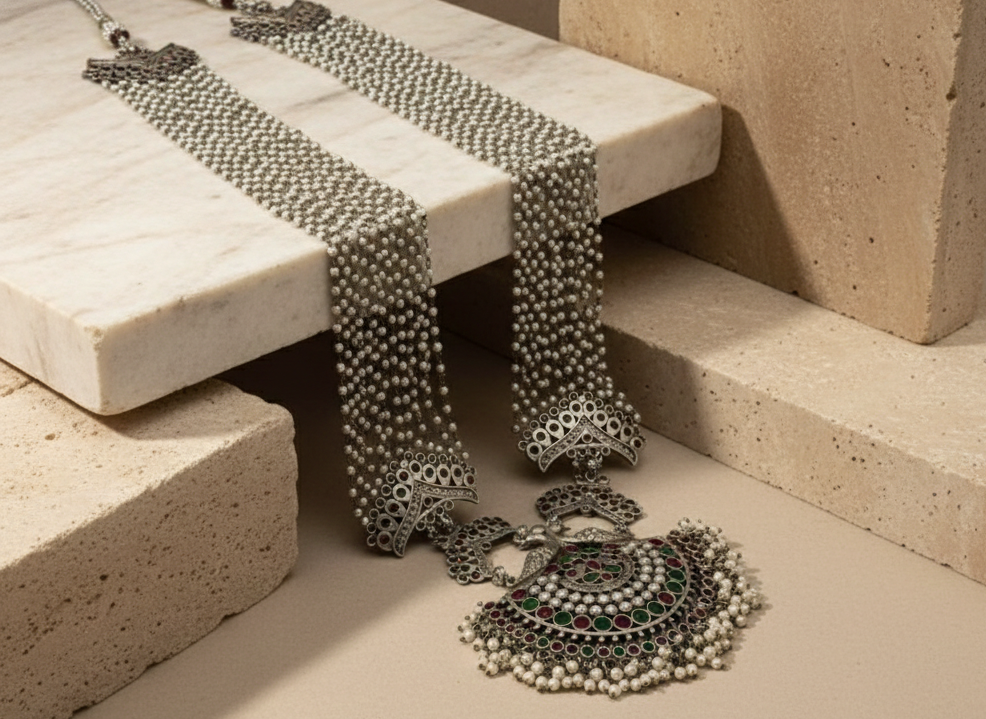 Noor Maharani Statement Neckpiece With Pearls