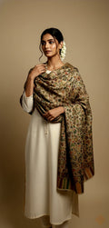 Rivayat Cashmere Shawl With Kani Weave with Floral Motifs
