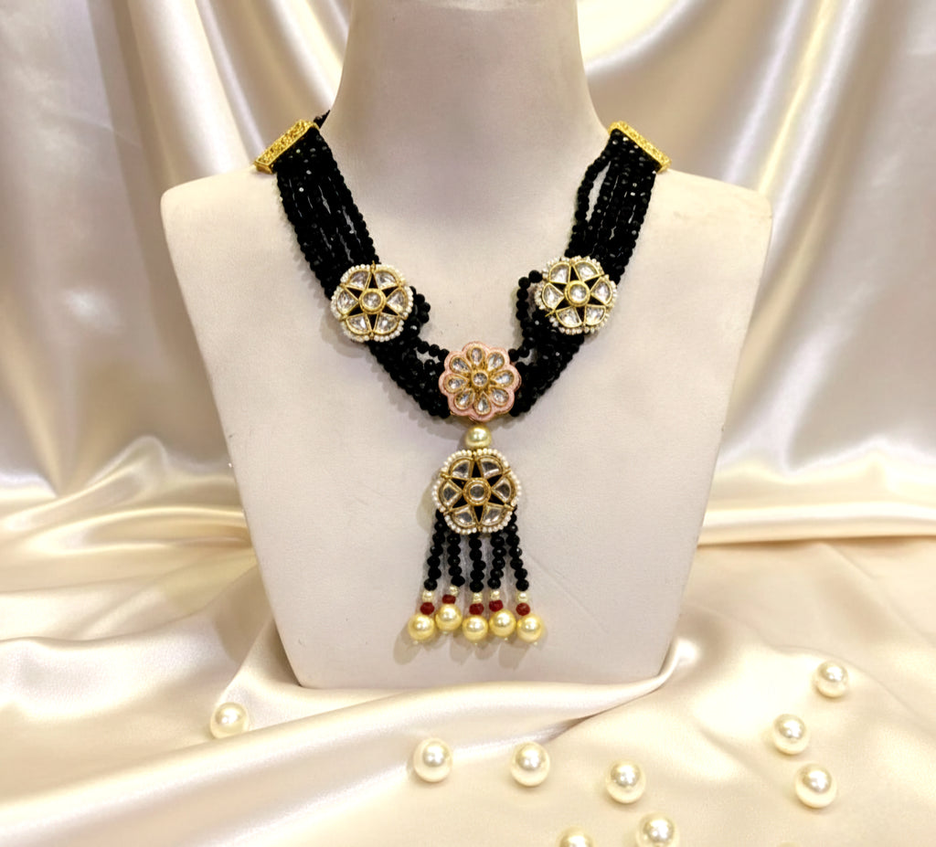 Rani Kundan Necklace With Earrings
