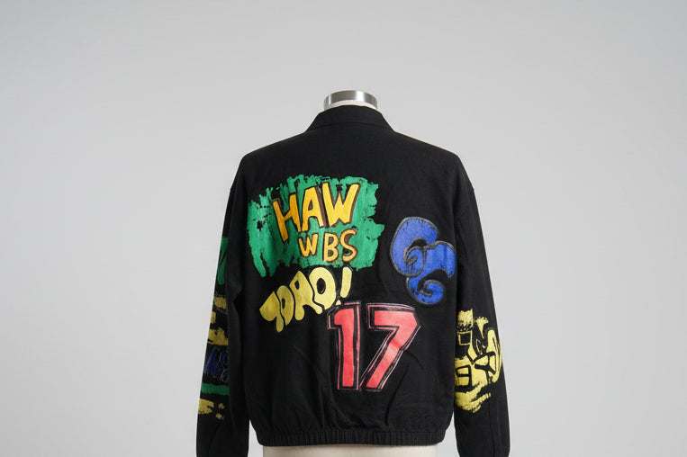 Funky Neon Print Denim Hoodie