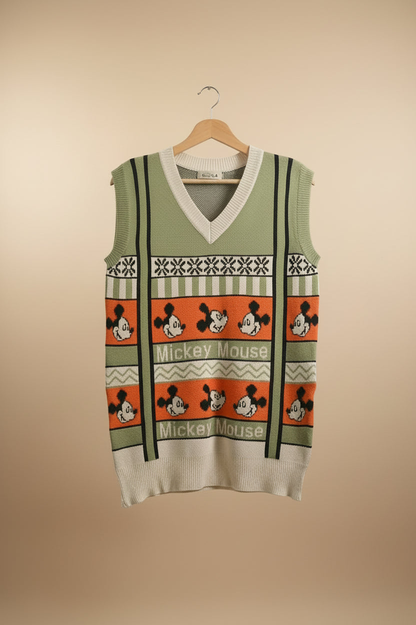 Mickey Pistachio Green and Orange Vest