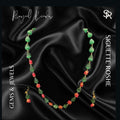 Gajanan Jaipuri Hand Work Enamel Painted Wood Elephant and Bead Mala With Matching Earrings