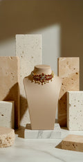 Rajlakshmi Ruby Red Gemstone Choker and Matching Earrings Set