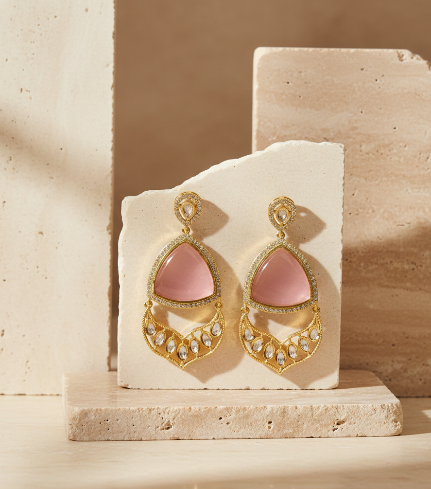Karina Statement Gemstone Kundan Earrings
