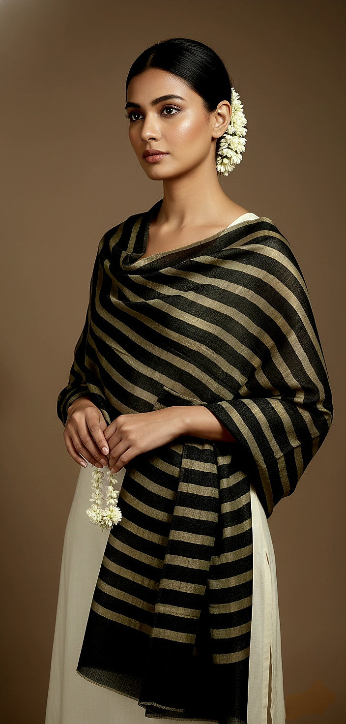 Sukoon Pure Cashmere Wool Shawl With Zari