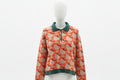 Hello Kitty Kawaii Orange Sweater With Green Collar