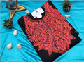 Black & Magenta Aari Embroidered Kashmiri Pheran