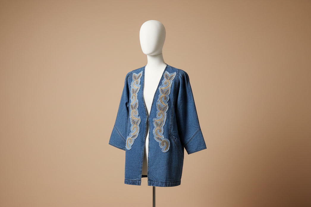 Vintage Micheal Shacket With Patchwork With Gem Detail