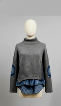 Grey Edit Layered Sweater With Denim
