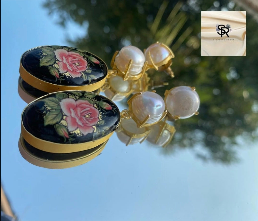 Charlotte Elizabethan Hand Painted Choker, Bracelet and Earrings Set