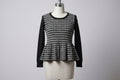 Houndstooth Flaired Black Top