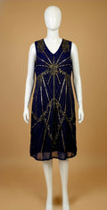 Marilyn Intricate Sequin and Bead Detail Cocktail Dress in Amber Blue