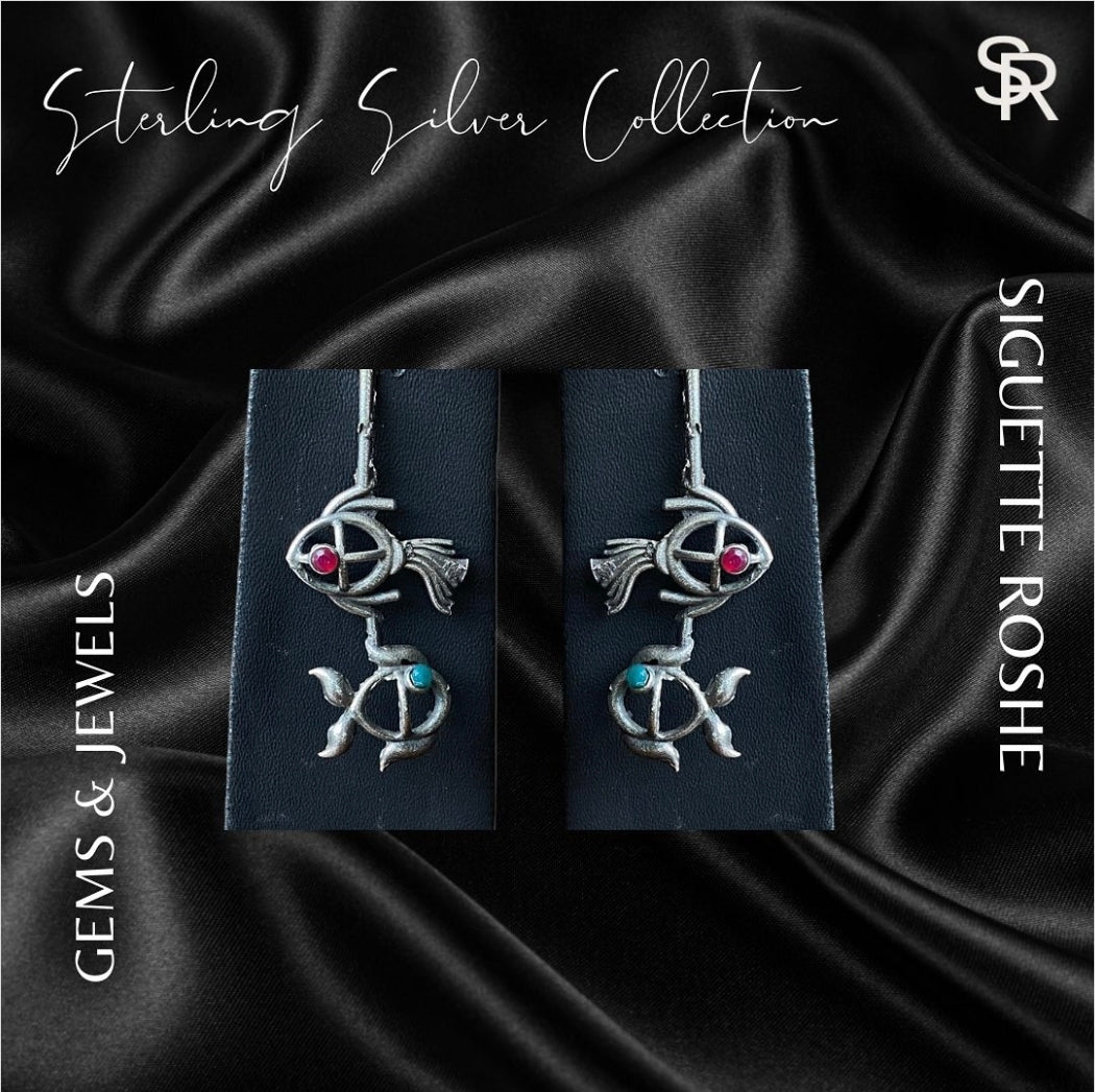 Mermaid Hoop Earrings | Oxidised Jewels