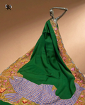 Marine Green Cashmere Wool Shawl With Aari Embroidery