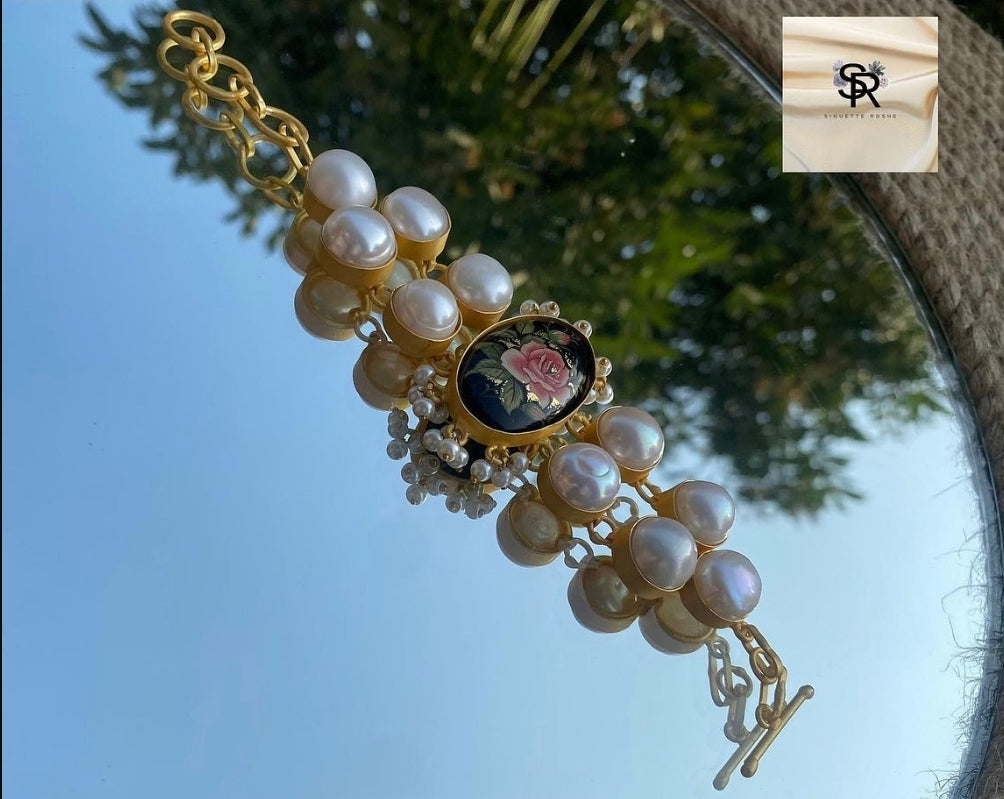 Charlotte Elizabethan Hand Painted Choker, Bracelet and Earrings Set