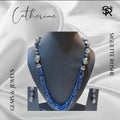 Catherine Dreamy Blue Mother Of Pearl Necklace With Matching Earrings