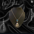 Blue Tinker Oxidised Necklace With Intricate Bead Work