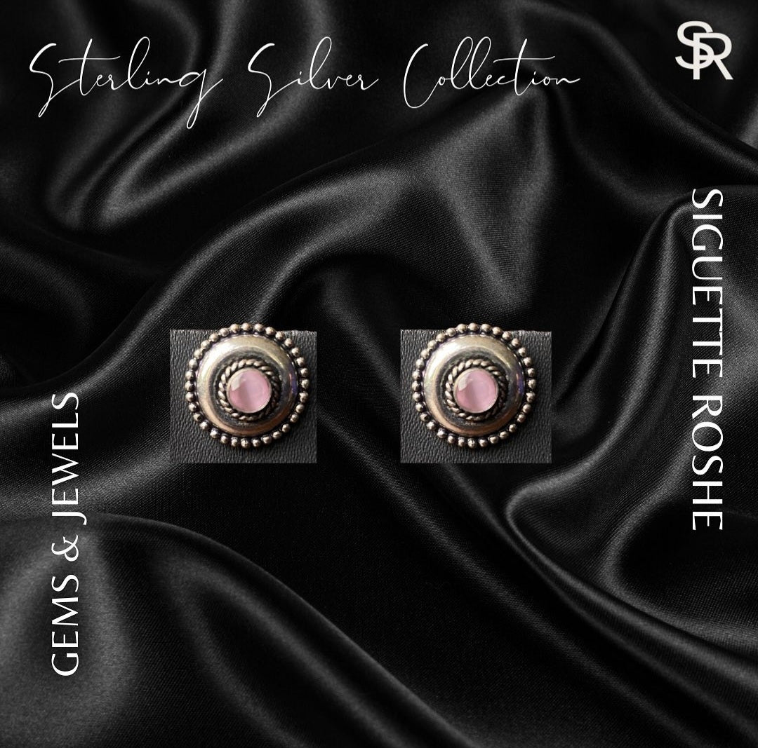 Dainty Round Studs | Oxidised Jewels