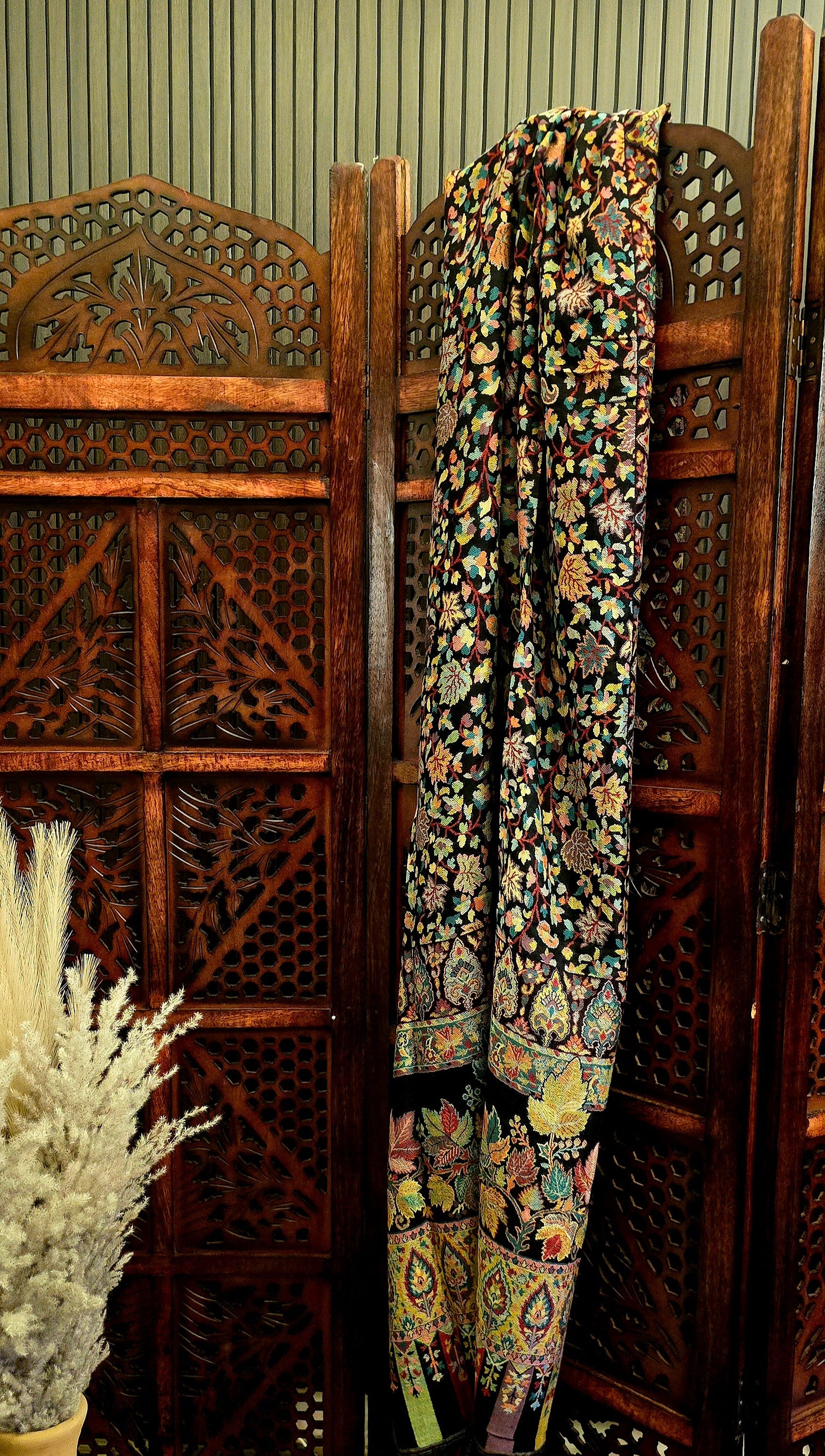 Dusky Black Pure Cashmere Wool Shawl