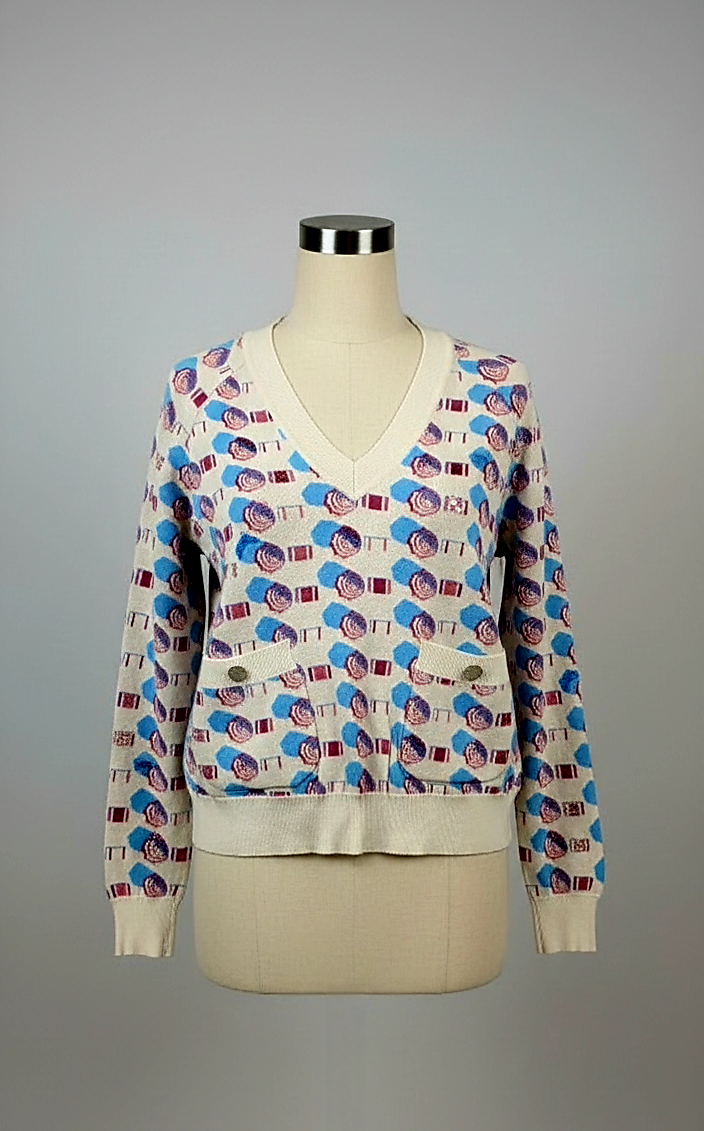 Candy Cane Sweater With Sequin Detail