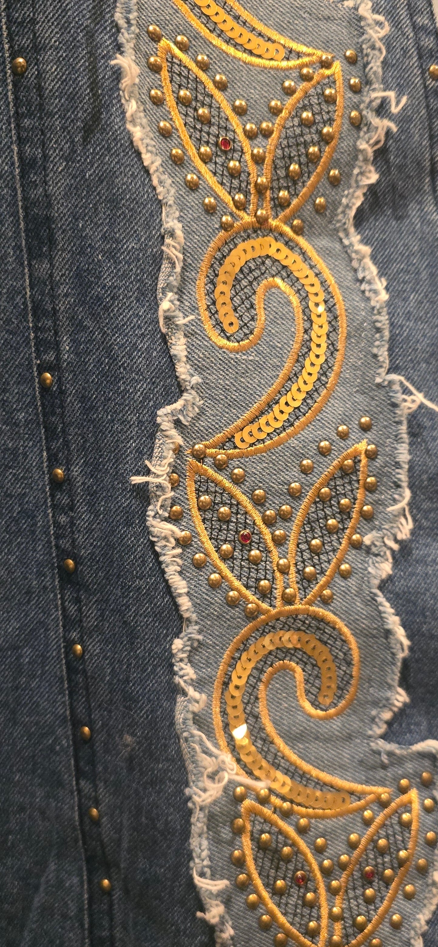 Vintage Micheal Shacket With Patchwork With Gem Detail