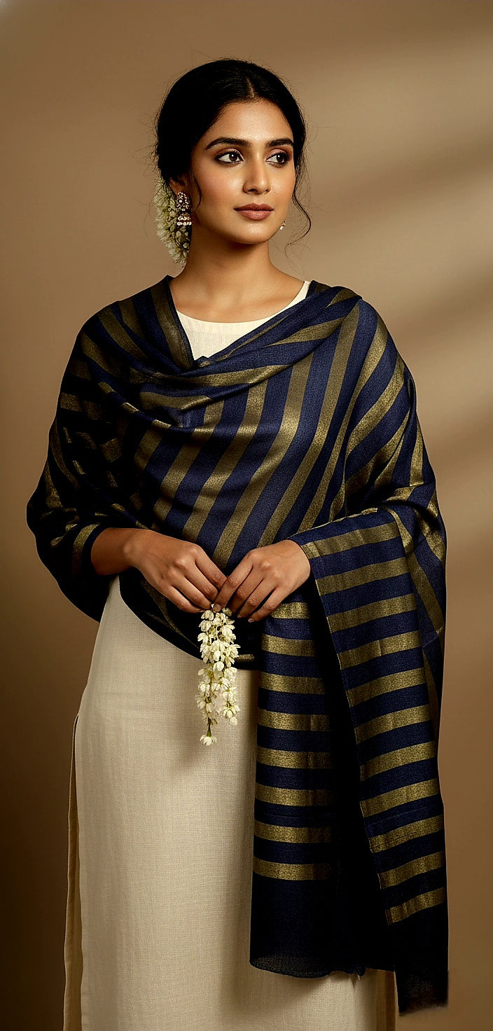 Saher Pure Cashmere Wool Shawl With Zari