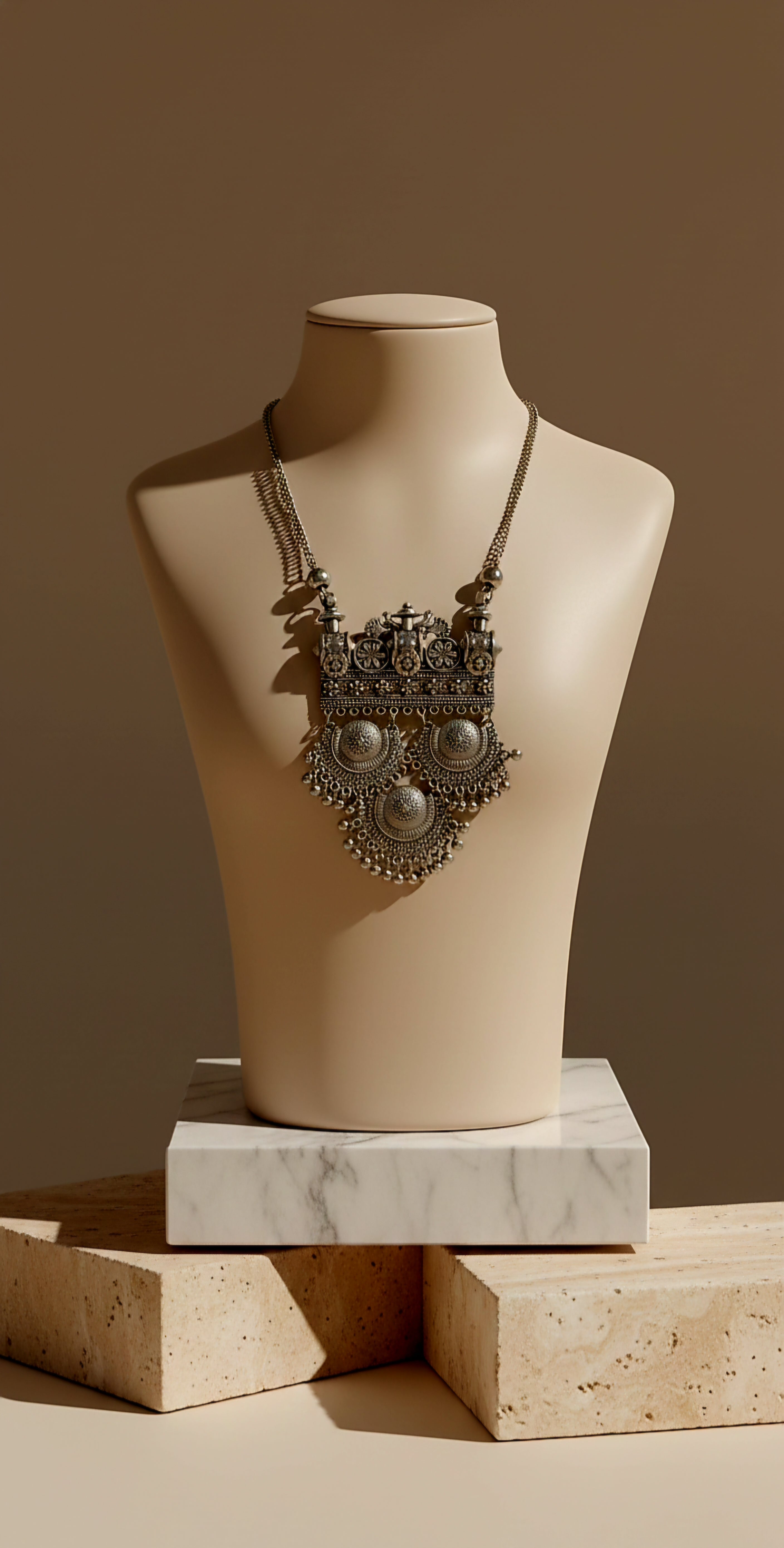 Charkha Regal Oxidised Statement Neckpiece