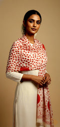 Red Polka Dot Cashmere Matte Stole