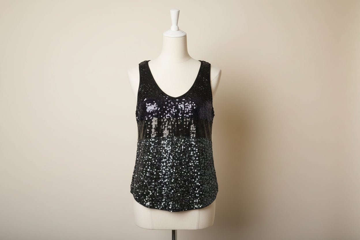 Opaline Sequinned Duo Tone Tank Top