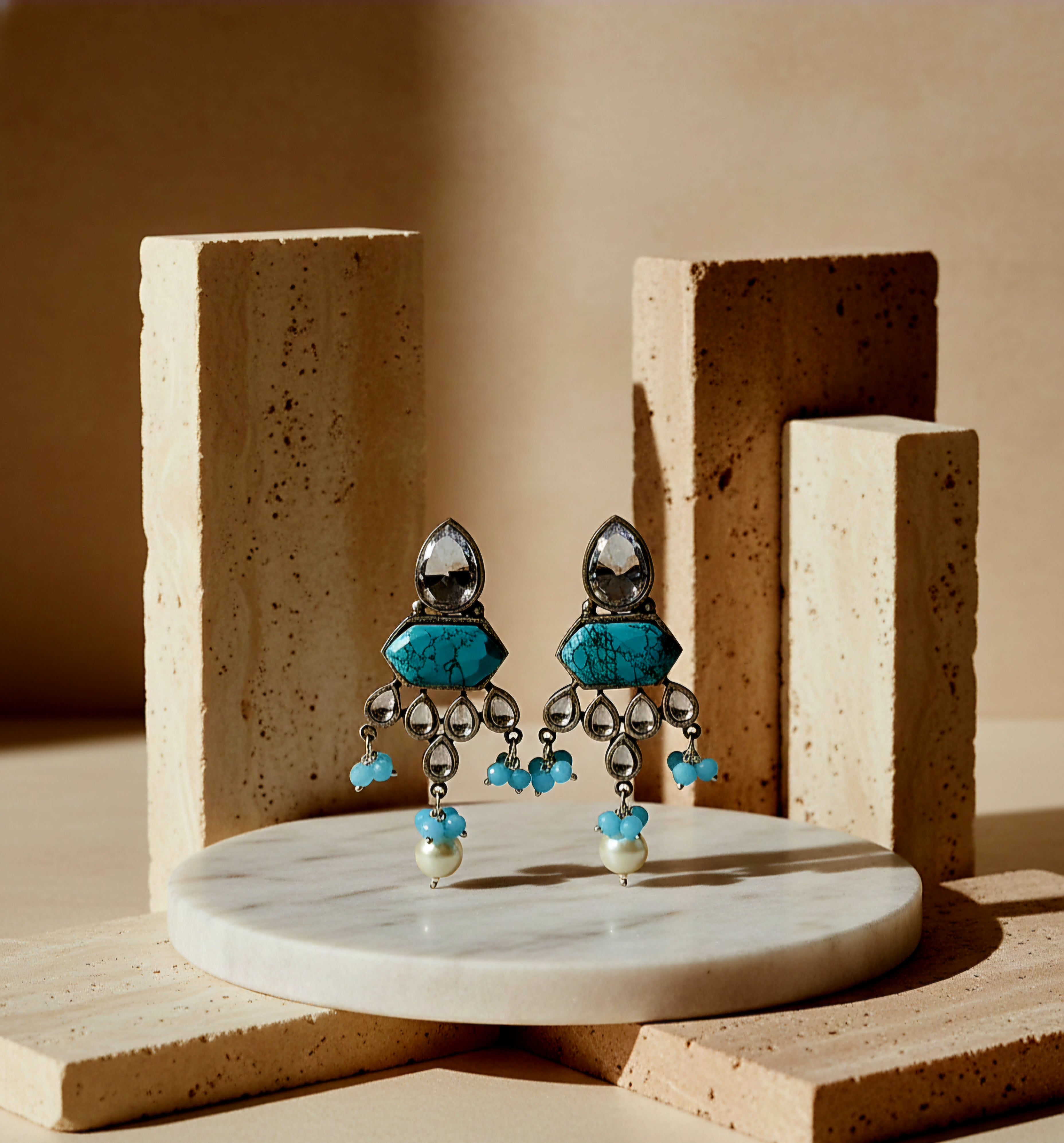Moira Turquoise Statement Earrings