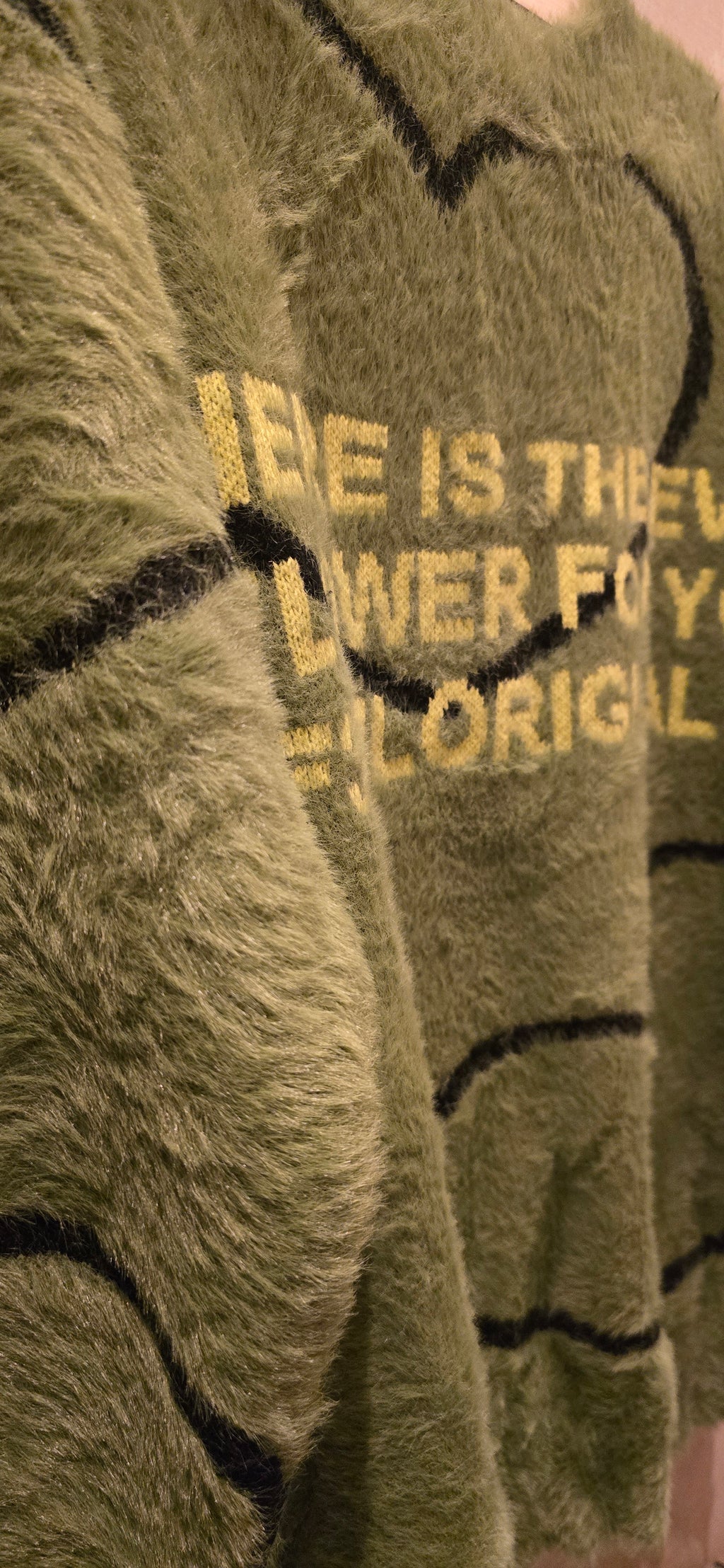 BRAT Green Fuzzy Sweater