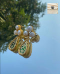Kaisha Pearl and Enamel Drop Earrings