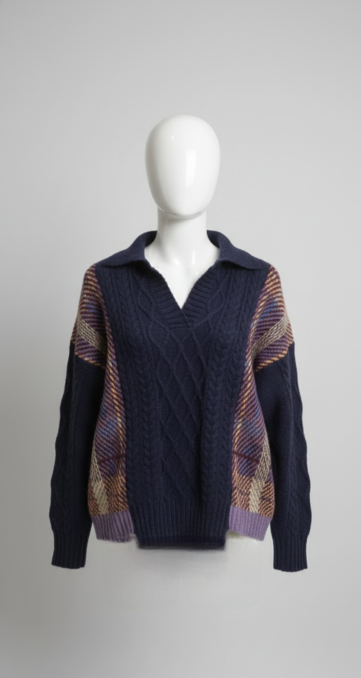 Snuggle Core Plaid Chequered Sweater