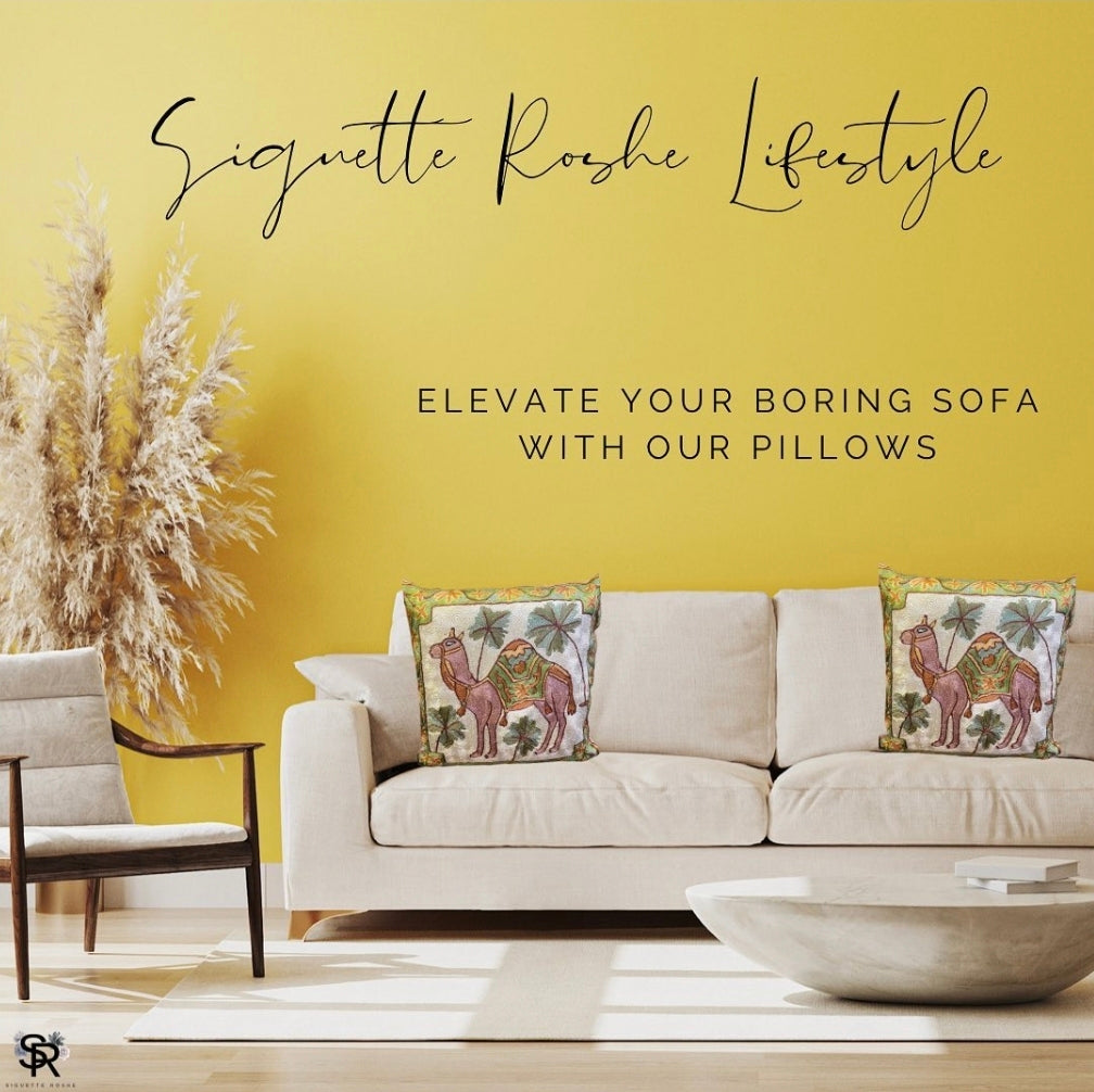 Sandy Palms Pure Organic Cotton Cushion Covers With Aari Embroidery (Set Of 2)